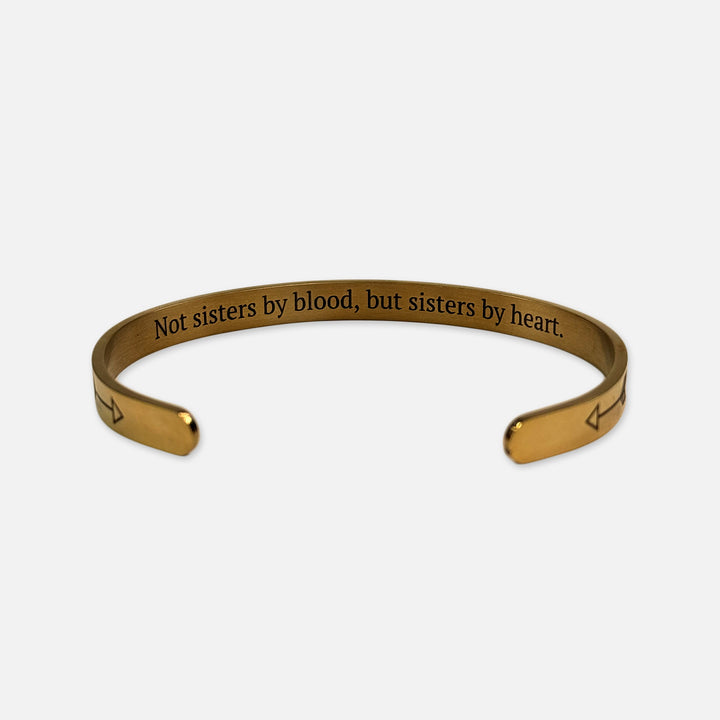 NOT SISTERS BY BLOOD BUT BY HEART CUFF BRACELET