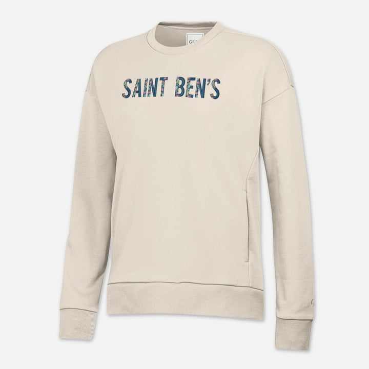 WOMEN'S CREWNECK SWEATSHIRT SAINT BEN'S WITH FLOWERS