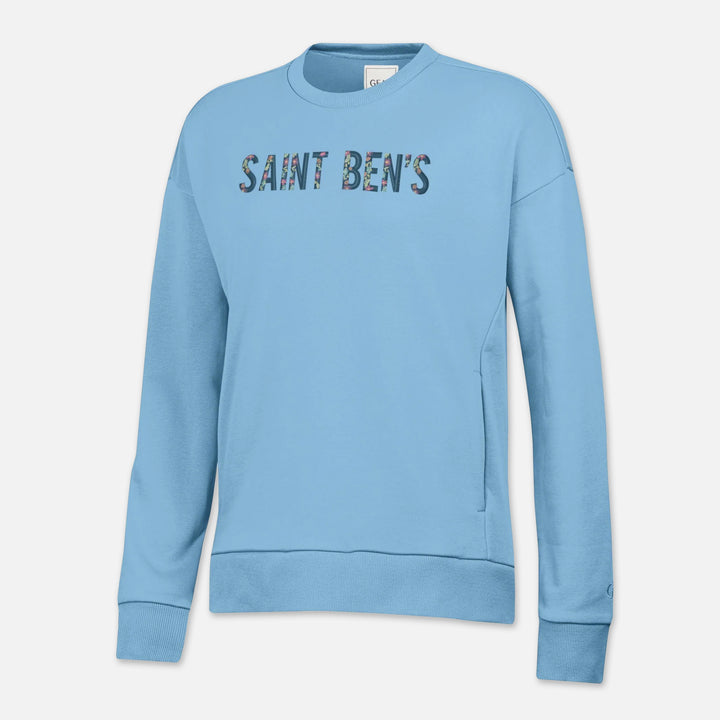 WOMEN'S CREWNECK SWEATSHIRT SAINT BEN'S WITH FLOWERS