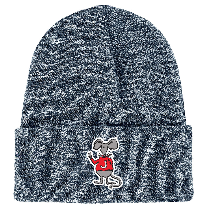 KNIT CUFFED BEANIE WITH JOHNNIE RAT
