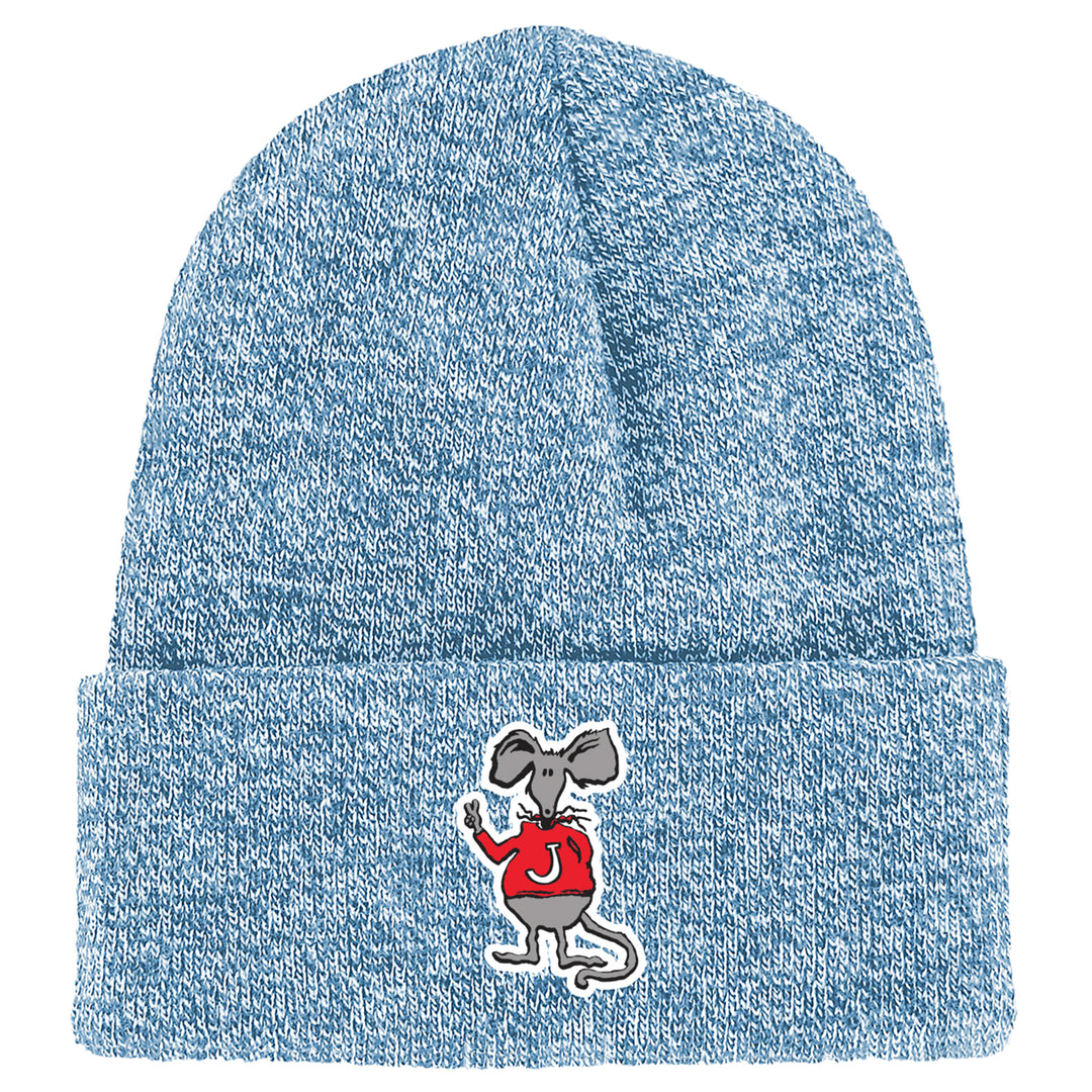 KNIT CUFFED BEANIE WITH JOHNNIE RAT