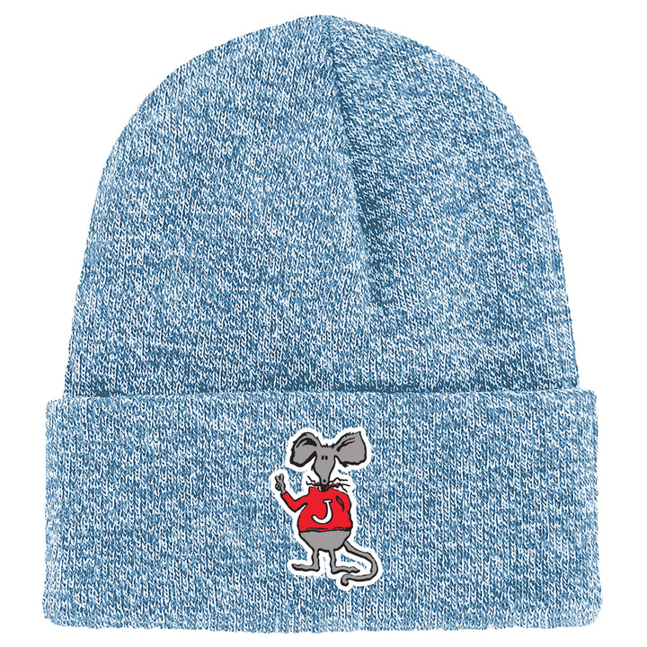 KNIT CUFFED BEANIE WITH JOHNNIE RAT