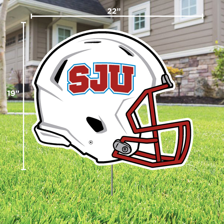 YARD SIGN SJU HELMET