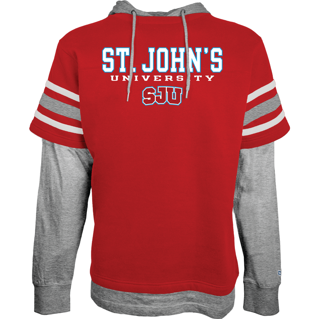 JERSEY WITH LONG SLEEVE HOODED SHIRT SAINT JOHN'S UNIVERSITY