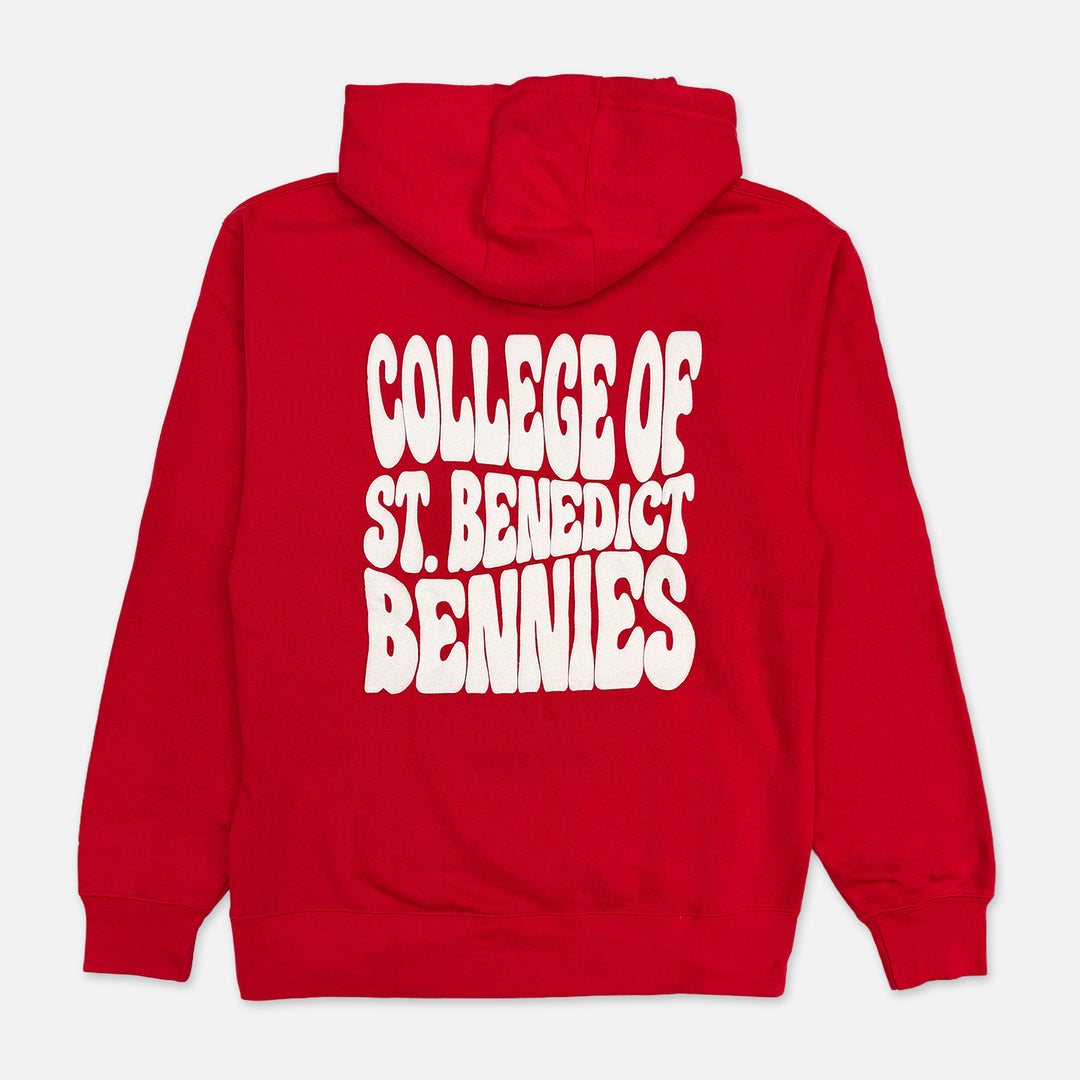 PUFF PRINT HOODED SWEATSHIRT ST. BEN'S COLLEGE OF ST. BENEDICT BENNIES