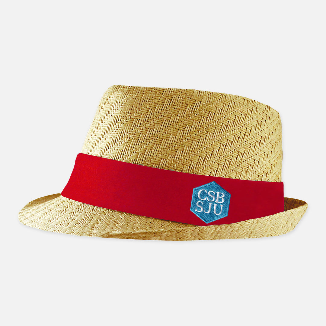 STRAW FEDORA WITH CSB SJU