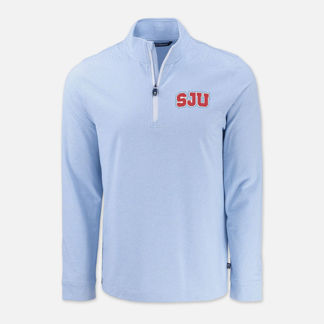 CUTTER & BUCK STRIPED 1/4 ZIP SJU