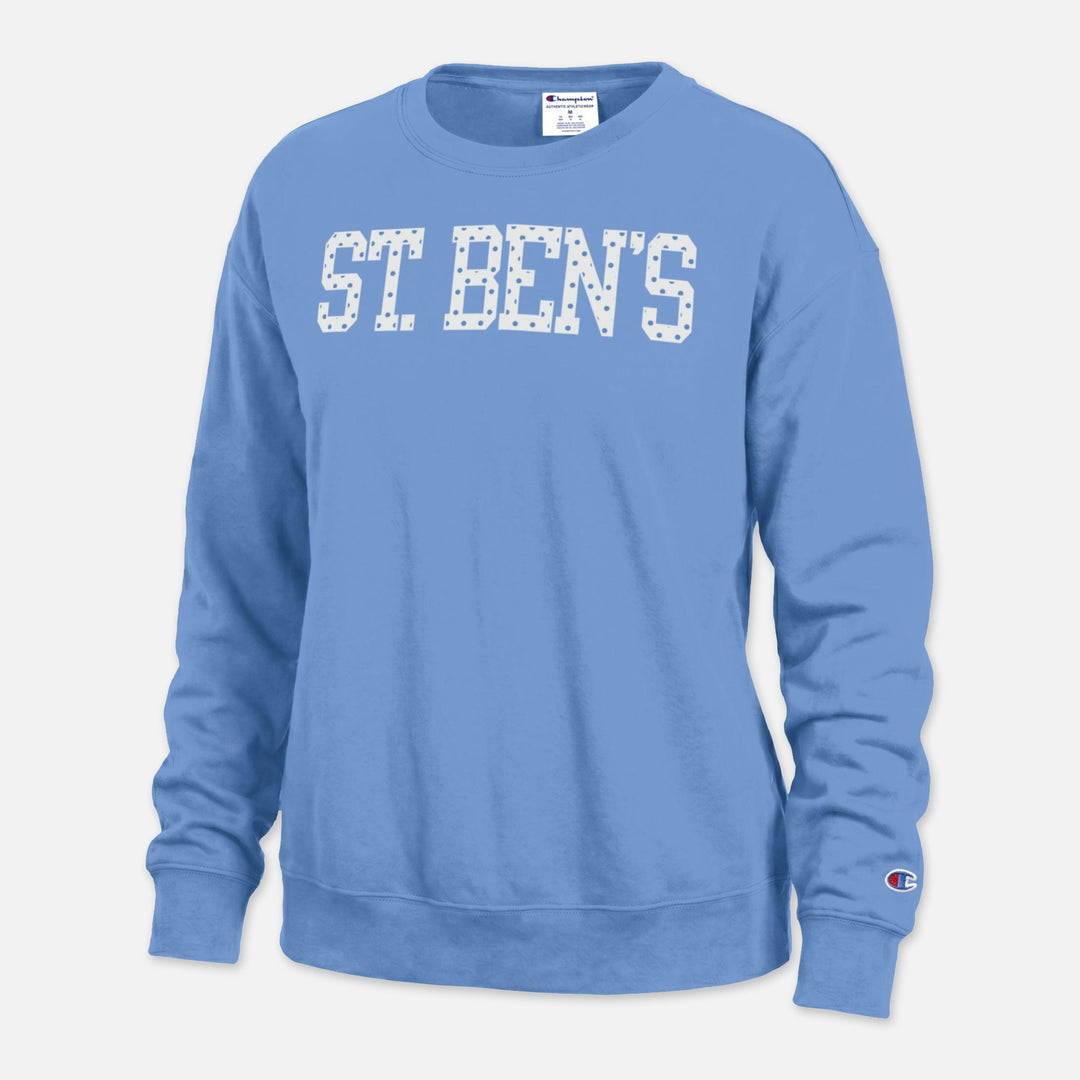 CHAMPION WOMEN'S CREWNECK SWEATSHIRT ST. BEN'S POLKA DOTS