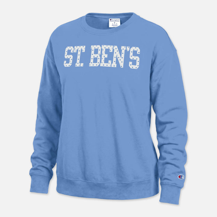 CHAMPION WOMEN'S CREWNECK SWEATSHIRT ST. BEN'S POLKA DOTS