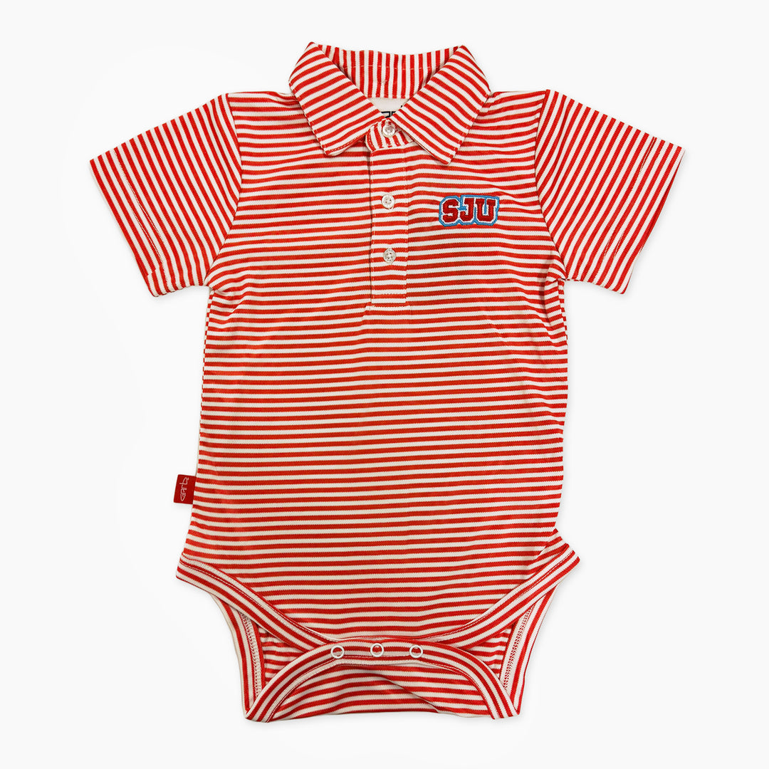 INFANT STRIPED POLO ONESIE SJU