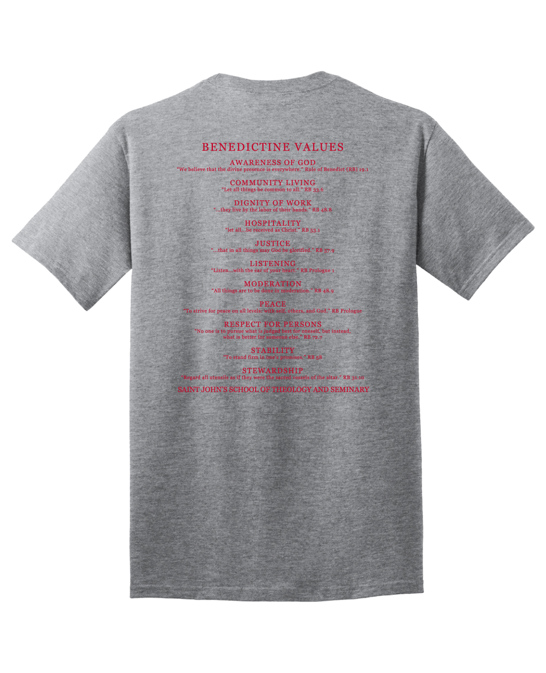 SHORT SLEEVE TSHIRT SOT BENEDICTINE VALUES