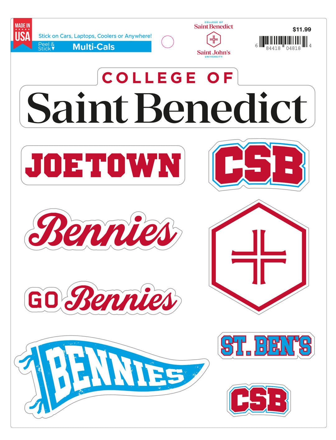 STICKER SHEET VARIOUS CSB LOGOS