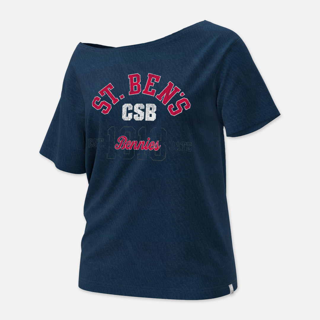 WOMEN'S CHAMPION OFF THE SHOULDER TSHIRT ST. BEN'S BENNIES