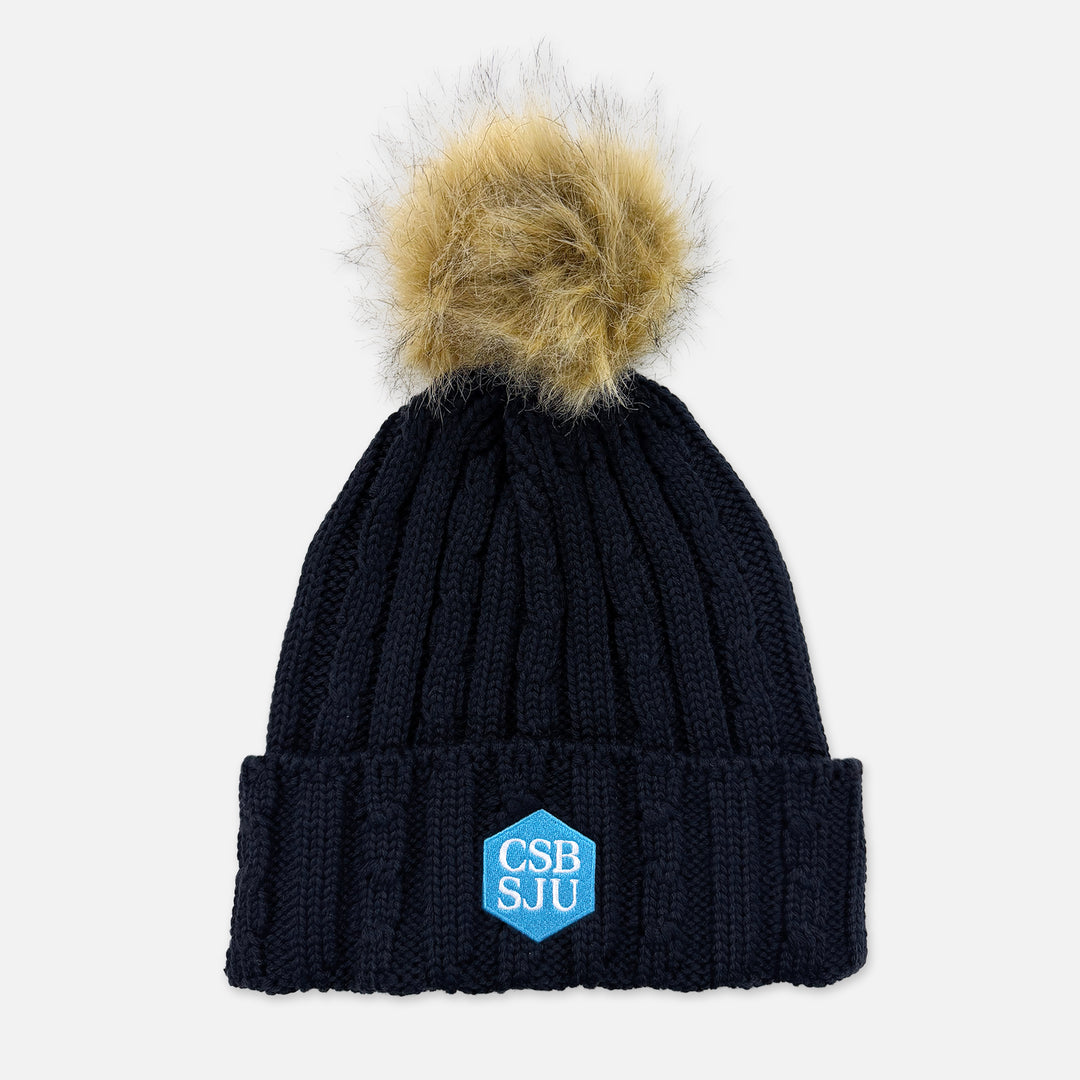KNIT CUFF WITH FAUX FUR POM CSB SJU