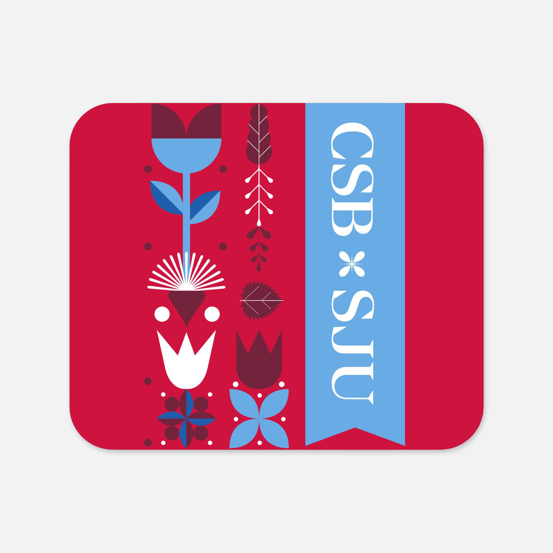 MOUSE PAD CSB SJU WITH FLOWERS