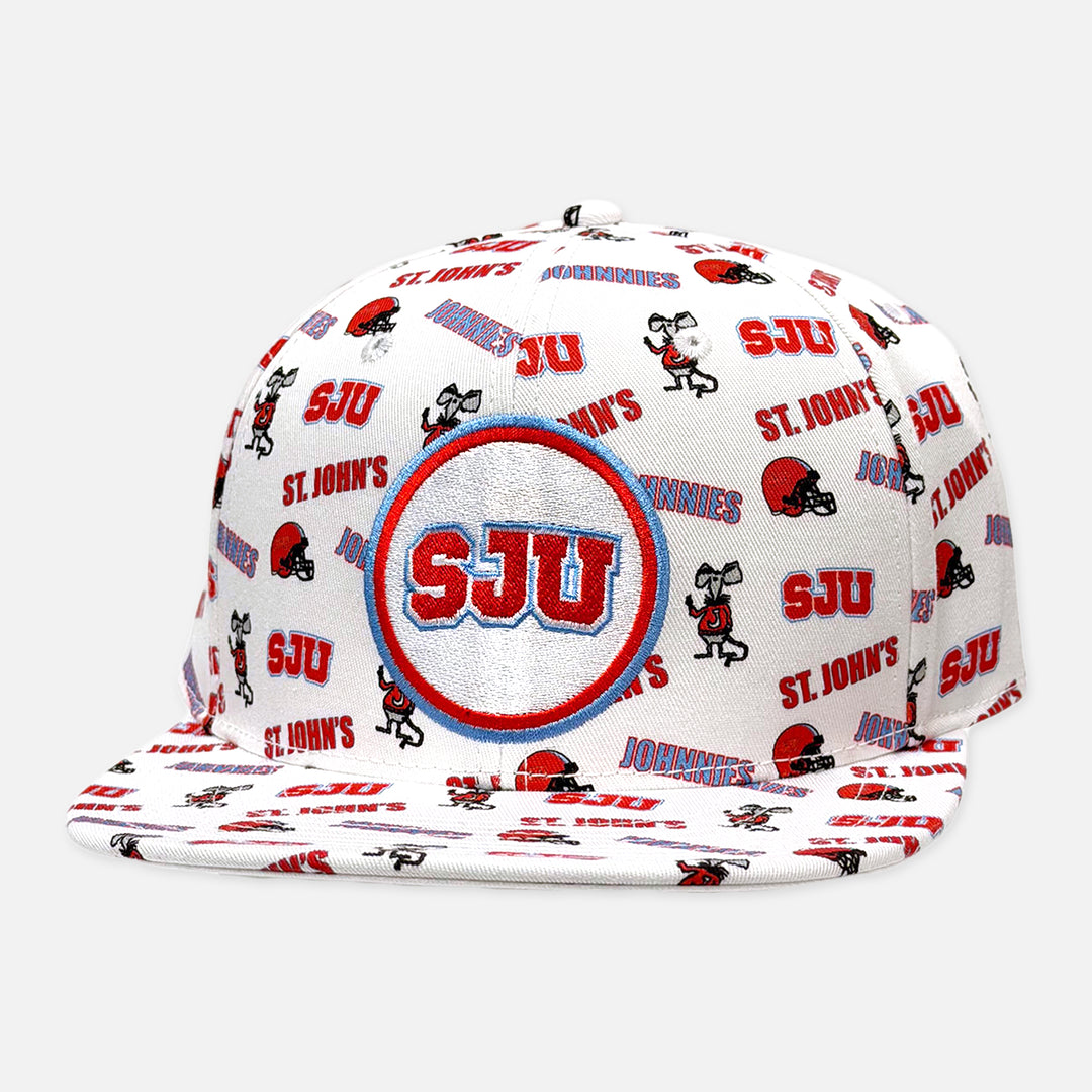 HAT SCATTERED LOGOS SJU FOOTBALL JOHNNIE RAT