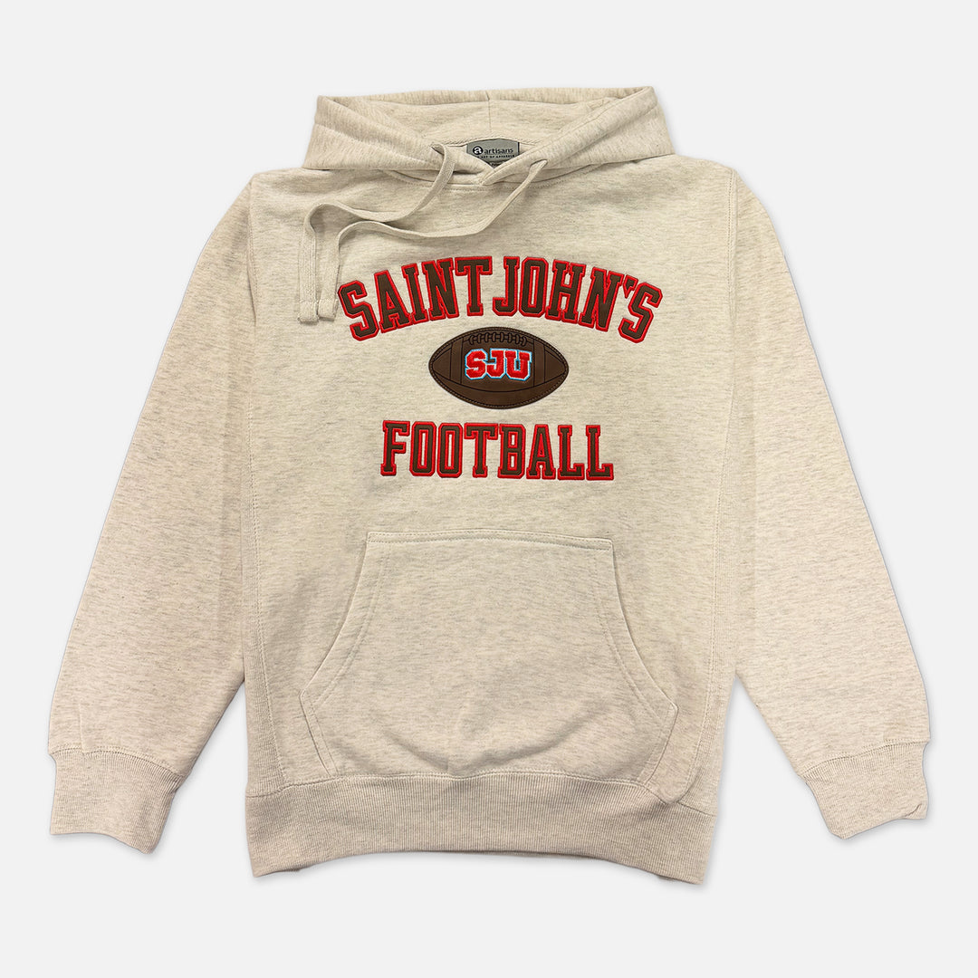 HOODED SWEATSHIRT WITH LEATHER SAINT JOHN'S FOOTBALL