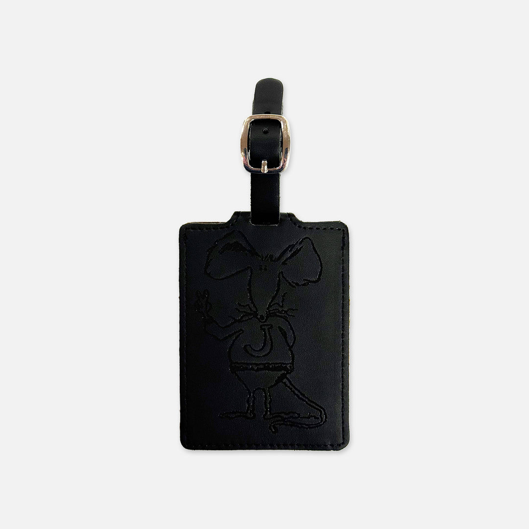 LEATHER LUGGAGE TAG WITH JOHNNIE RAT