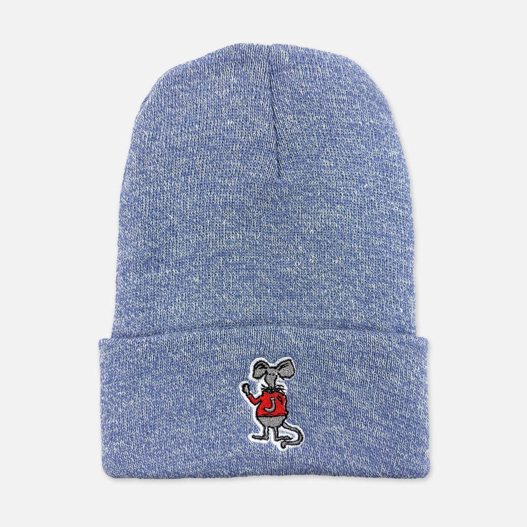 KNIT CUFFED BEANIE WITH JOHNNIE RAT