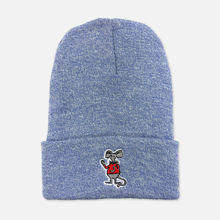 KNIT CUFFED BEANIE WITH JOHNNIE RAT