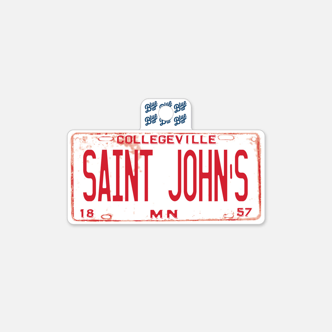 STICKER COLLEGEVILLE ST.JOHN'S LICENSE PLATE