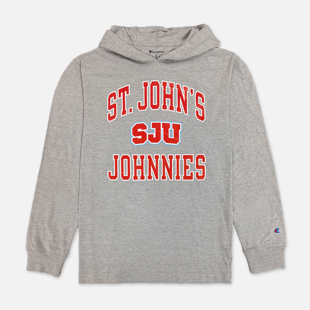 CHAMPION LONG SLEEVE HOODED TSHIRT ST. JOHN'S JOHNNIES
