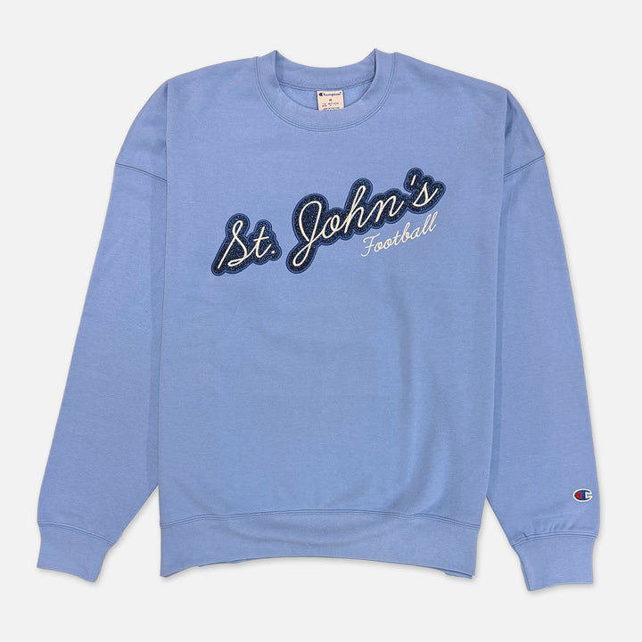WOMEN'S CHAMPION CREWNECK SWEATSHIRT ST. JOHN'S FOOTBALL GLITTER