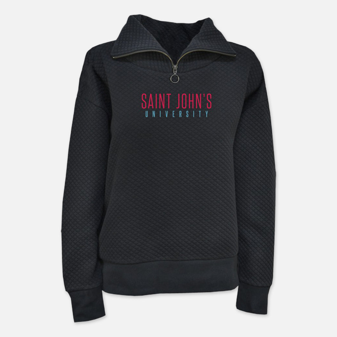WOMEN'S QUILTED PULLOVER WITH SAINT JOHN'S UNIVERSITY