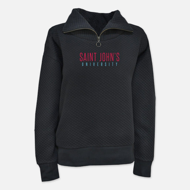 WOMEN'S QUILTED PULLOVER WITH SAINT JOHN'S UNIVERSITY