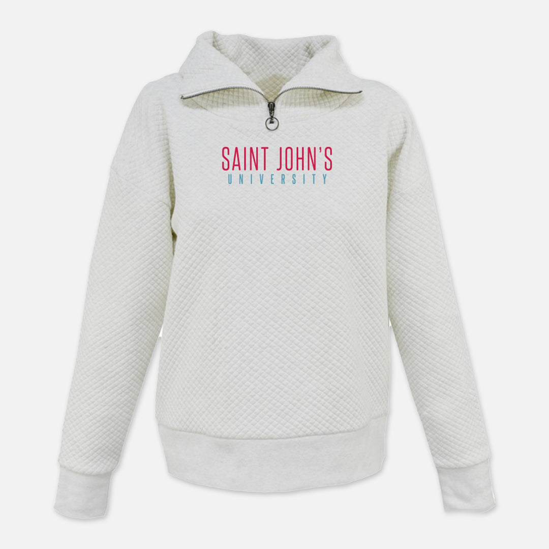 WOMEN'S QUILTED PULLOVER WITH SAINT JOHN'S UNIVERSITY