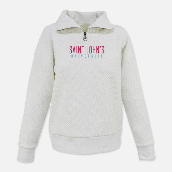 WOMEN'S QUILTED PULLOVER WITH SAINT JOHN'S UNIVERSITY